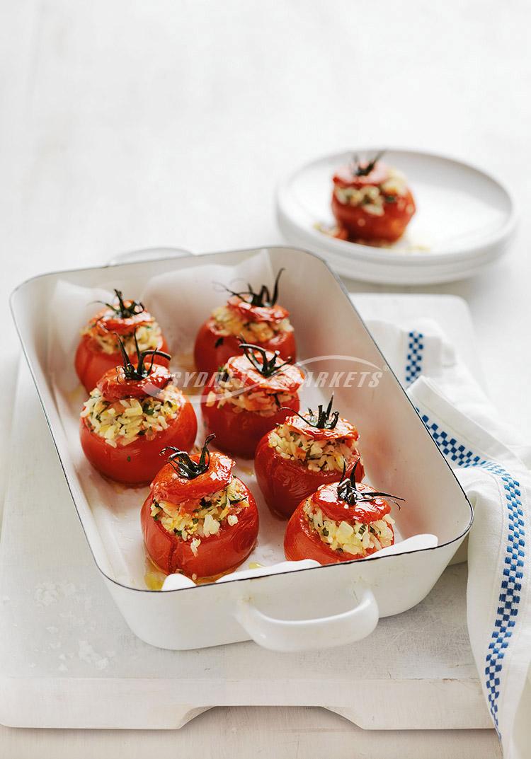 Greek-style stuffed tomatoes