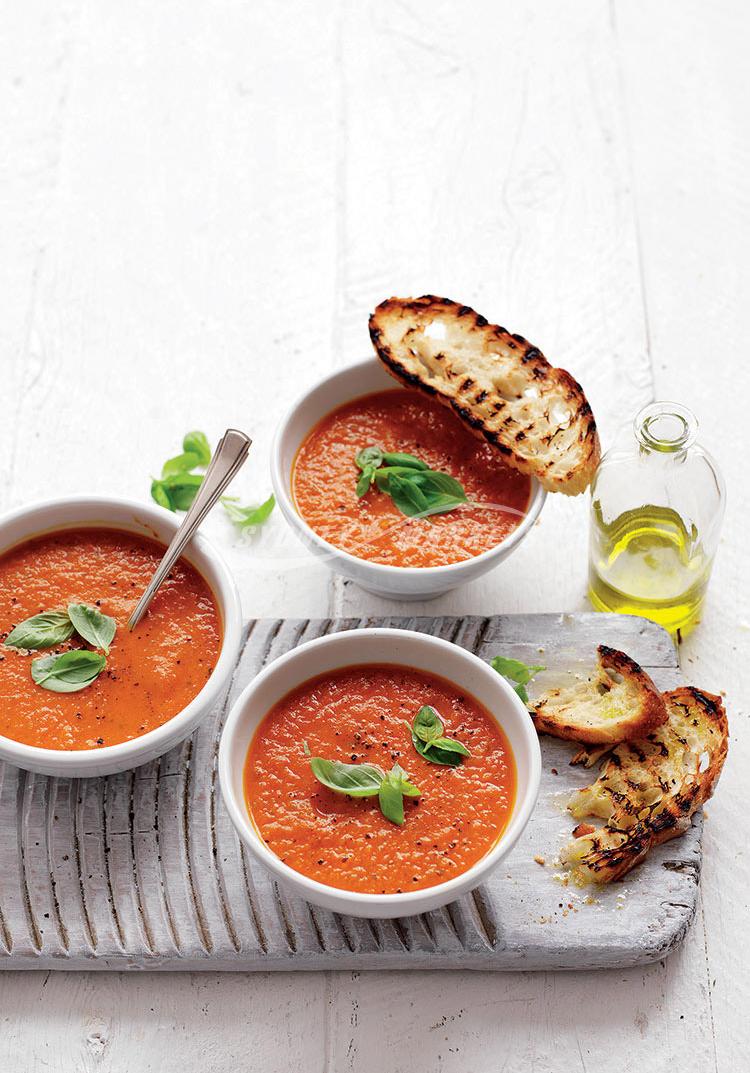 Roasted tomato & leek soup