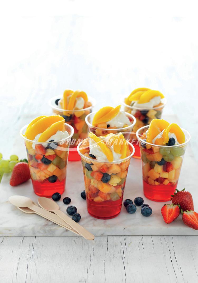Summer fruit jelly cups