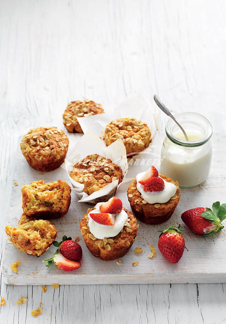 Apple, banana & carrot muffins