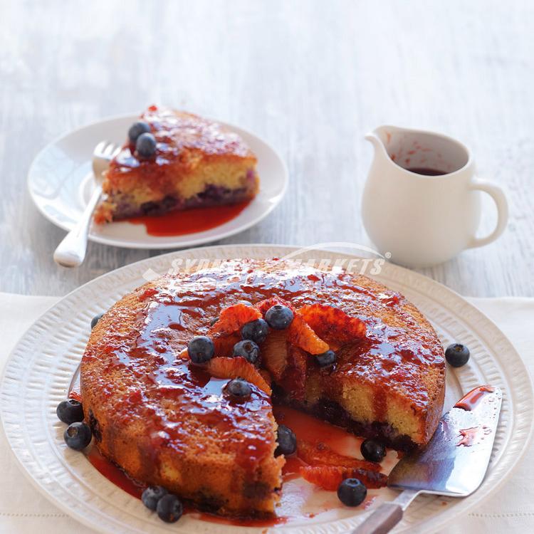 Blood orange & blueberry cake