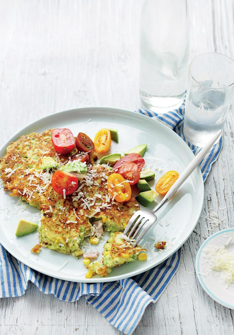 Broccoli & sweetcorn buttermilk hotcakes