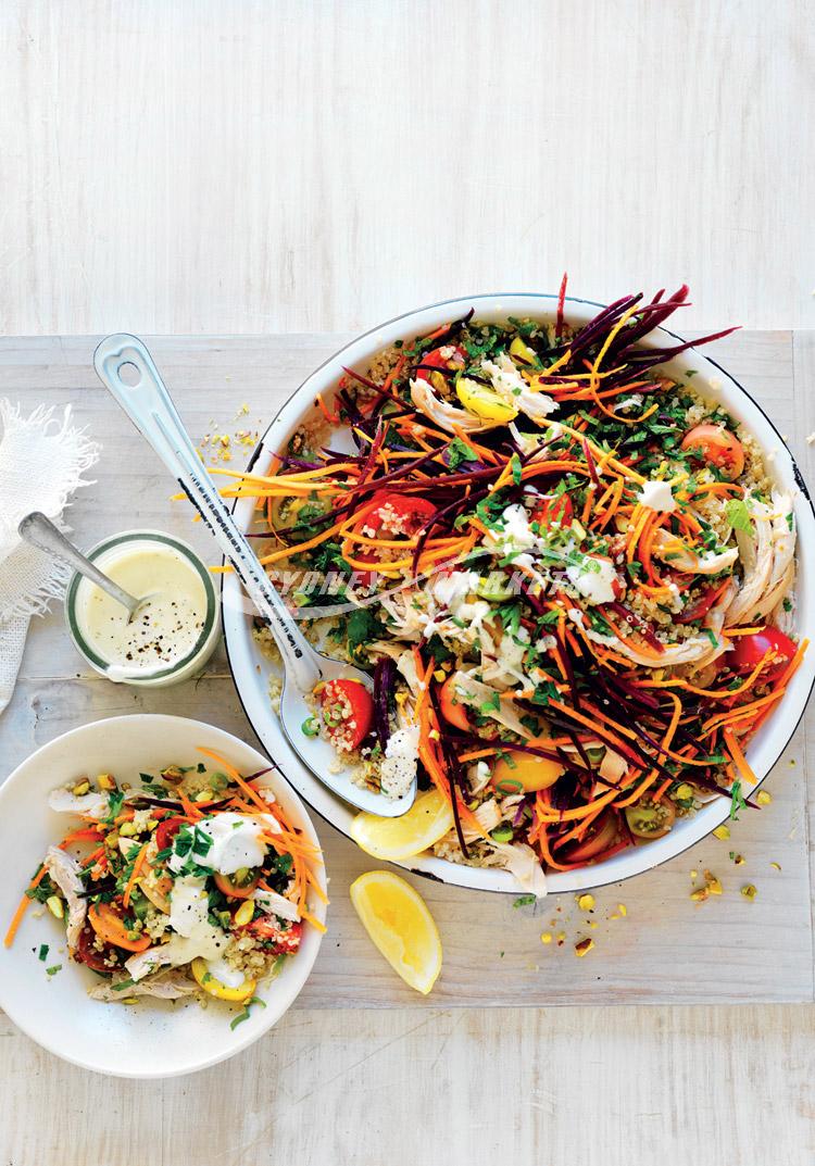 Carrot, tomato & chicken quinoa salad
