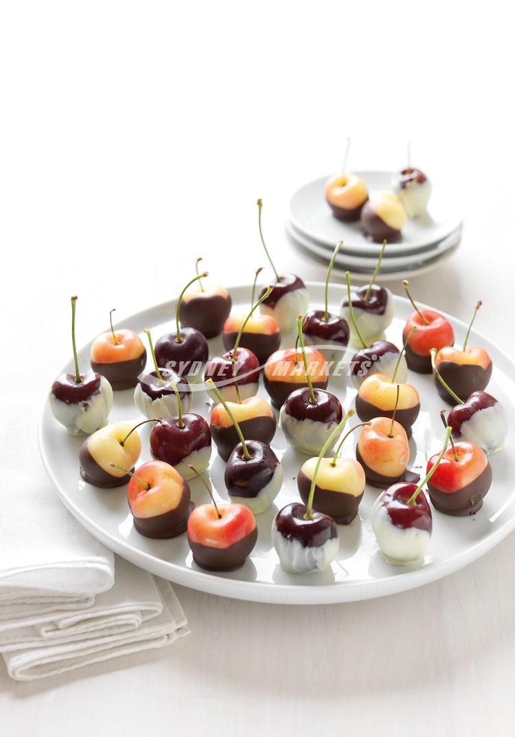 Chocolate-dipped cherries