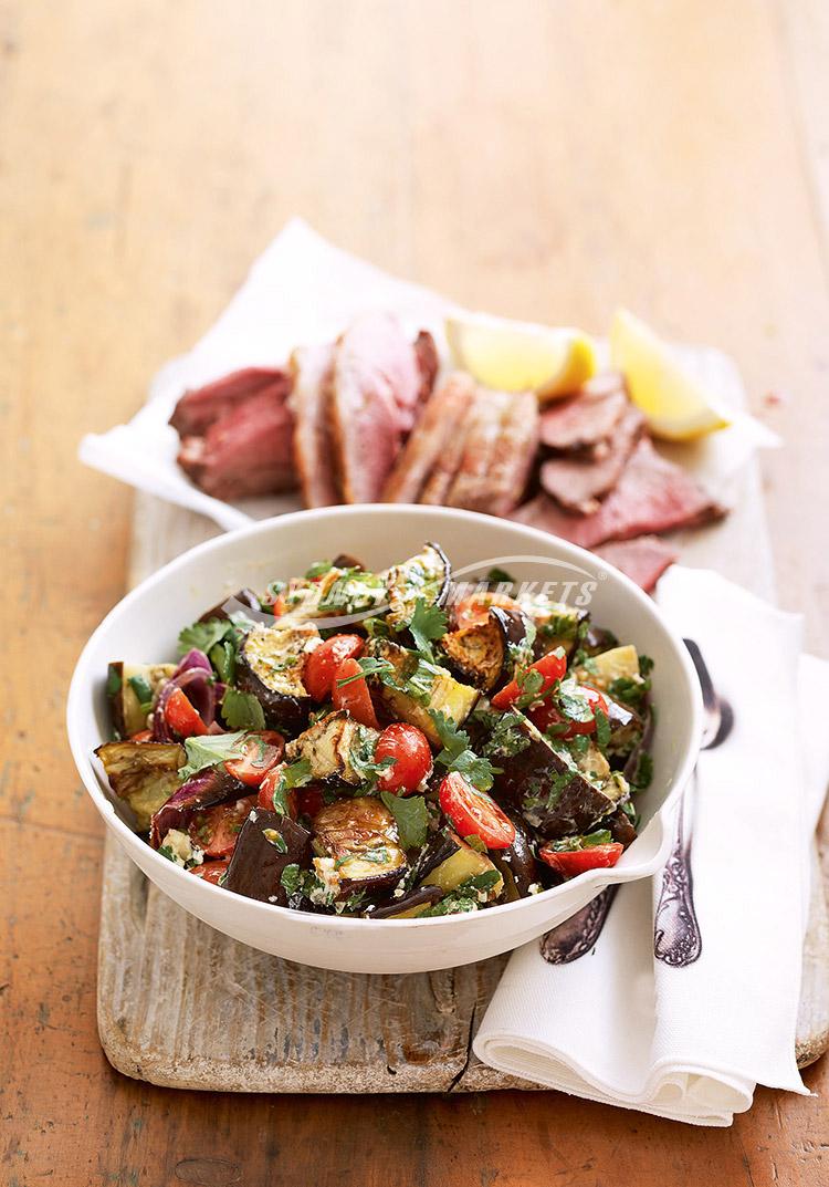Eggplant, tomato & coriander salad