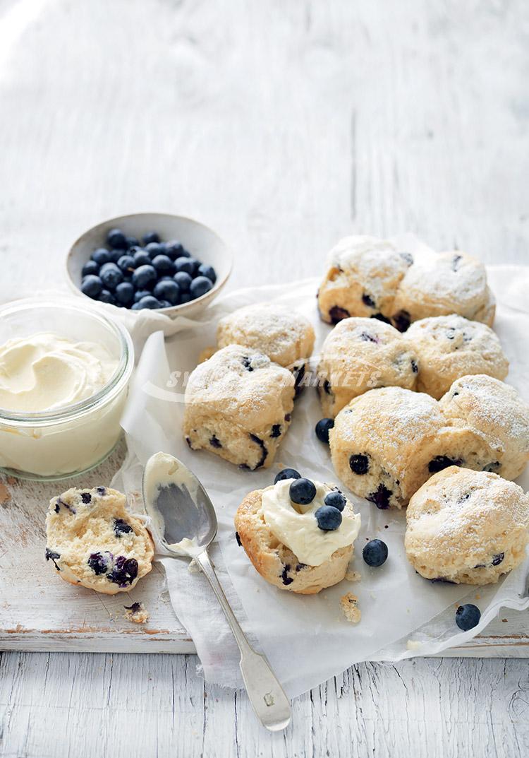 Fresh blueberry cream scones