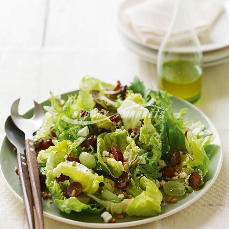 Grape, leafy greens & pine nut salad