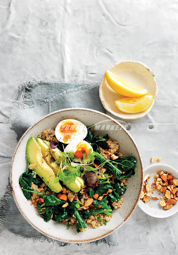 Green veggie, avocado & egg bowls