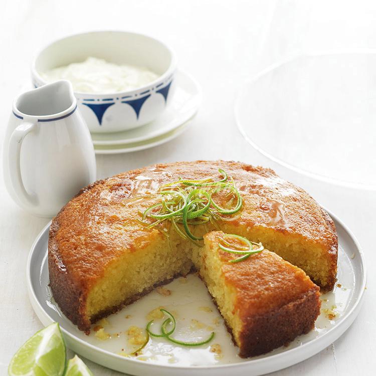 Lime syrup coconut cake