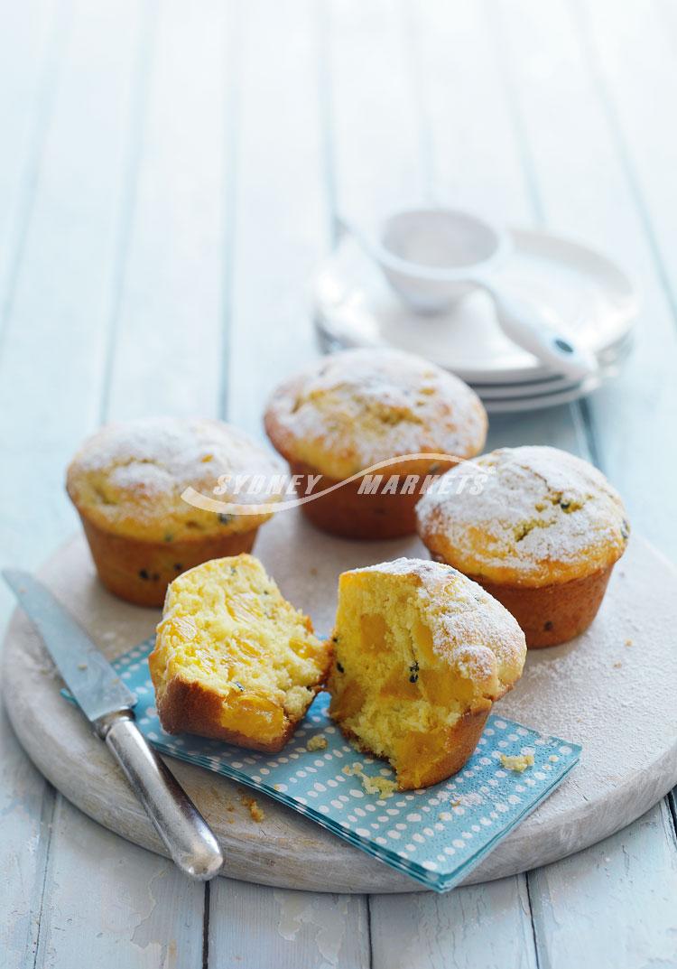 Mango & passionfruit muffins