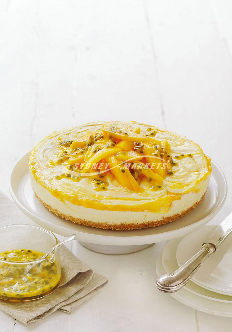 Mango & white chocolate cheesecake