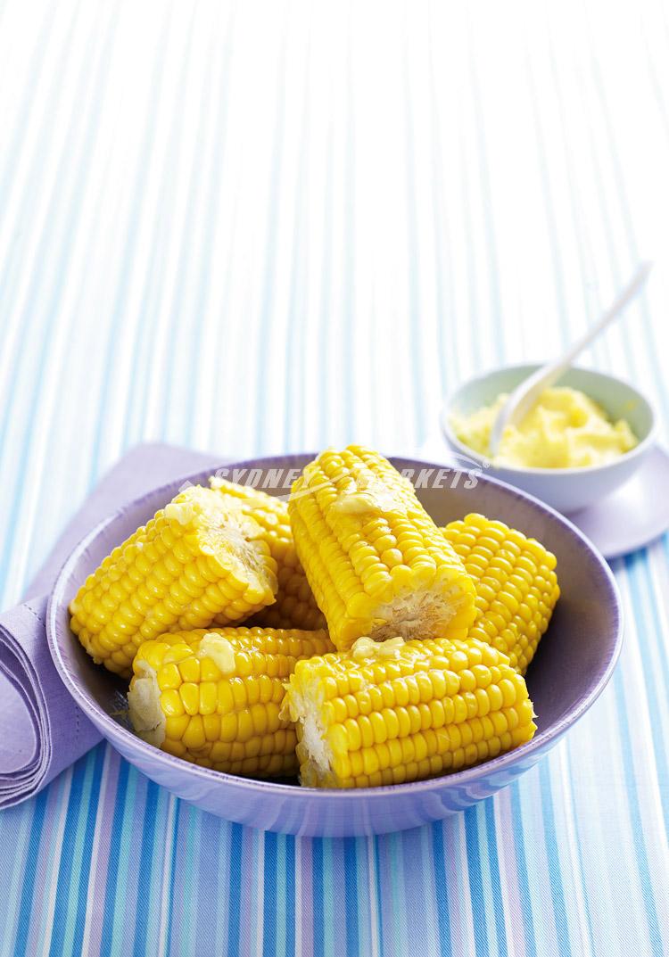 Microwave sweetcorn with garlic butter