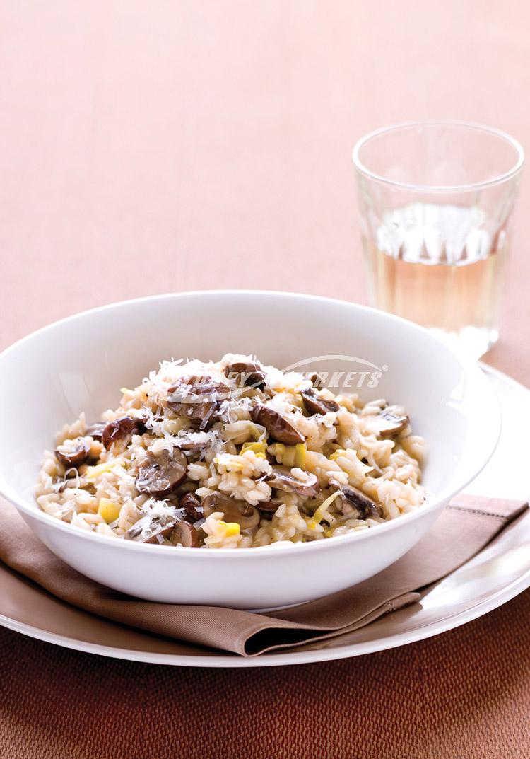 Mushroom, leek & parmesan risotto