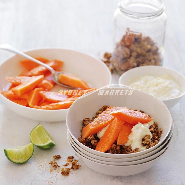 Papaya with coconut yoghurt & granola