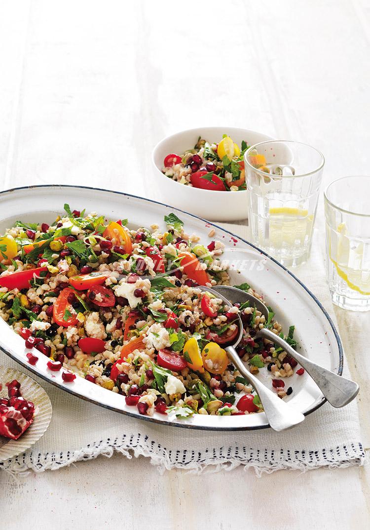 Pomegranate & barley tabouli salad