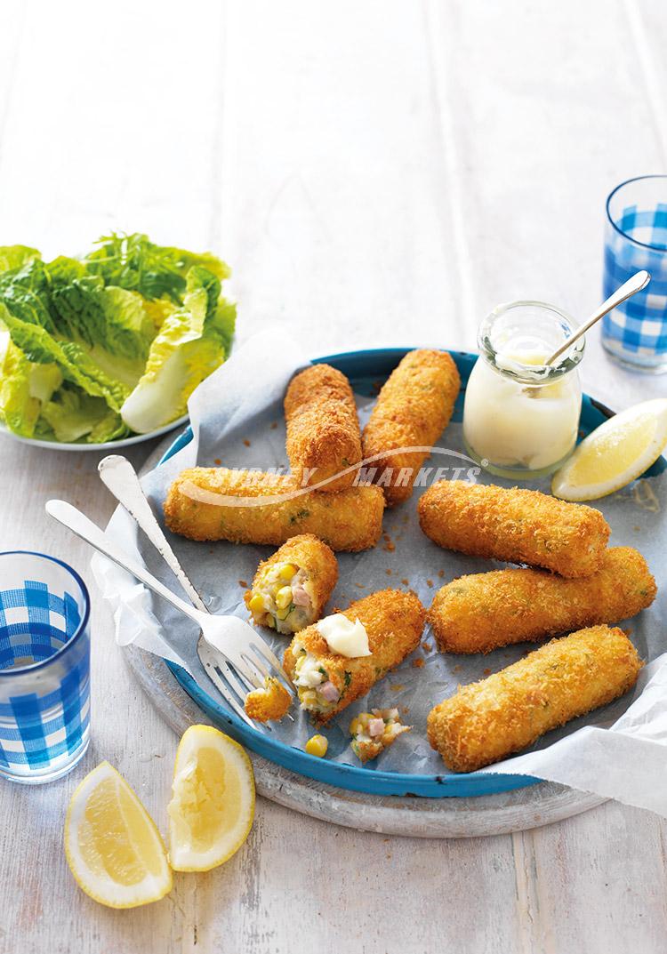 Potato & sweetcorn croquettes