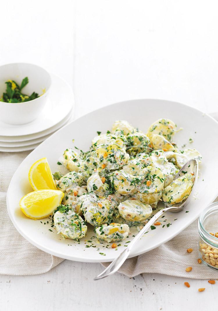 Potato, gremolata & pine nut salad