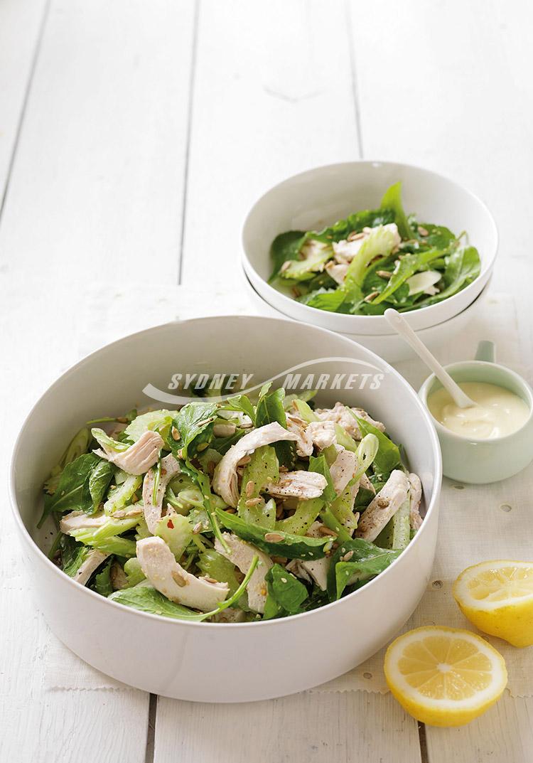 Rocket, celery & chicken salad with lemon mayonnaise