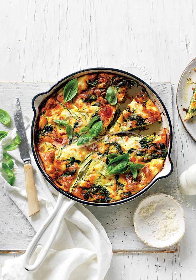 Spinach, tomato & ricotta frittata