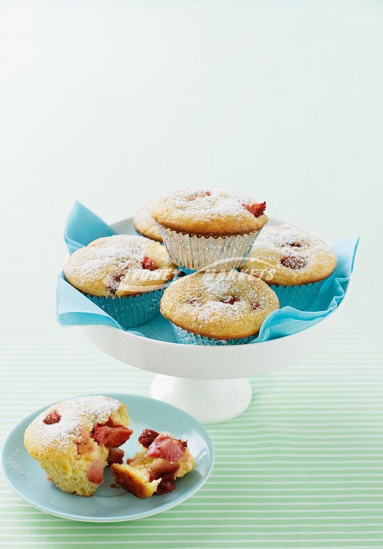 Strawberry, banana & yoghurt muffins