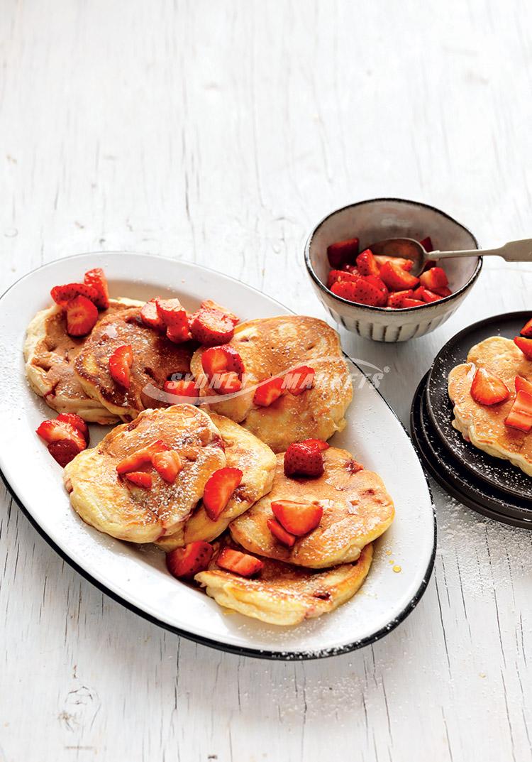 Strawberry salsa pancakes