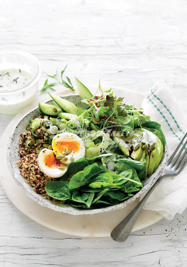 Super green salad & egg bowls