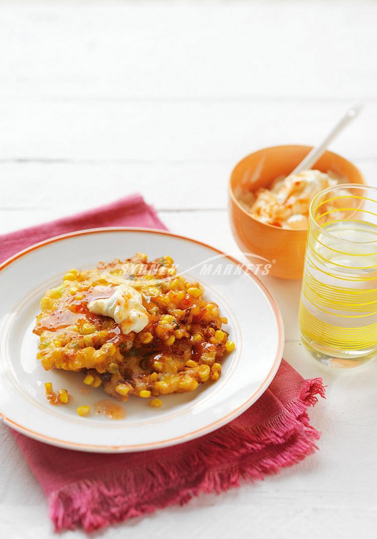 Sweet corn & ham fritters