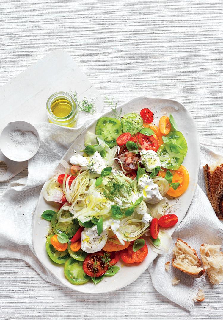 Tomato, fennel & burrata salad