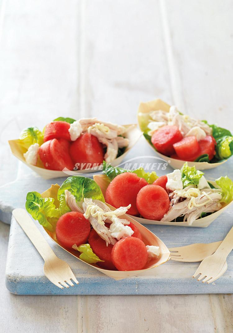 Watermelon & barbecued chicken salad