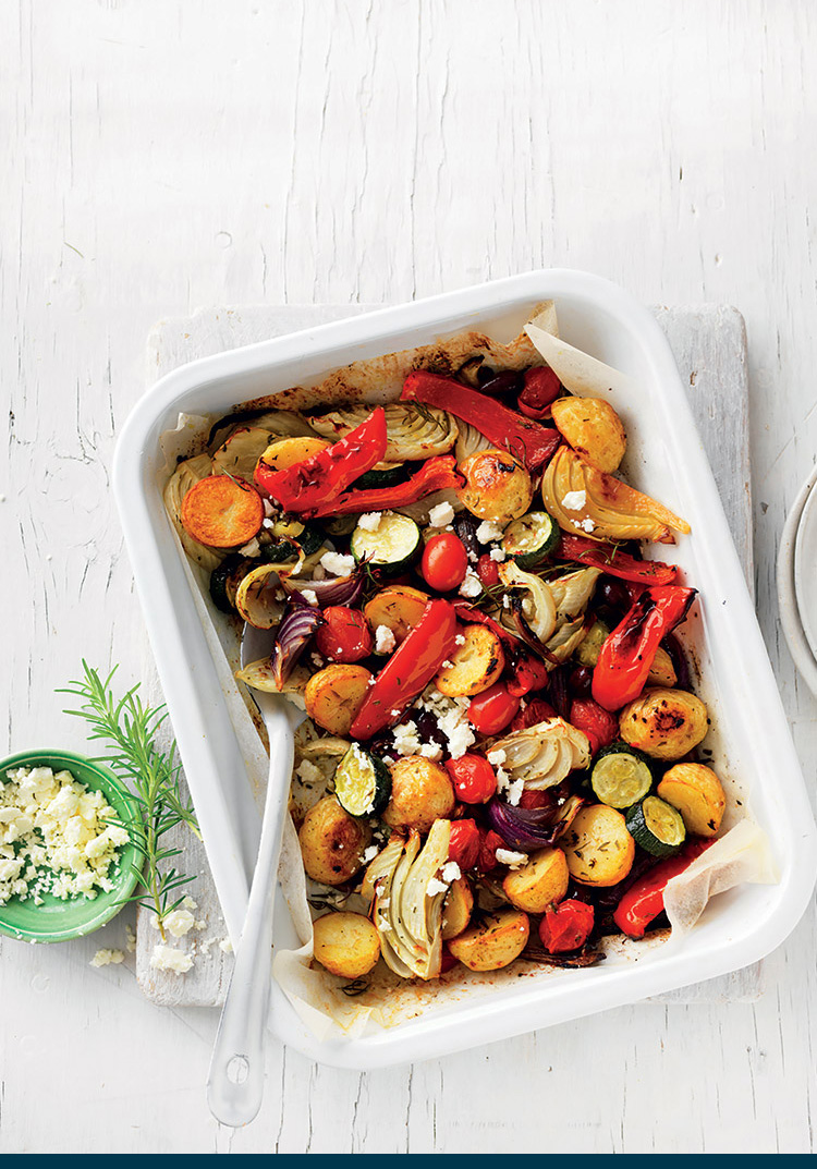 Greek-style veggie & rosemary tray bake - Sydney Markets